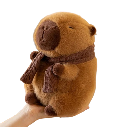 Removable Scarf Capybara Plush - Soft Christmas PP Cotton Stuffed Toy