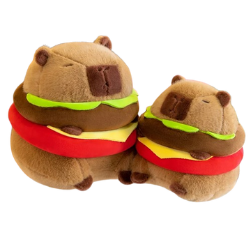 Hamburger Capybara Plush - Soft, cute, and perfect as a toy or room decoration. A fun gift for any occasion!