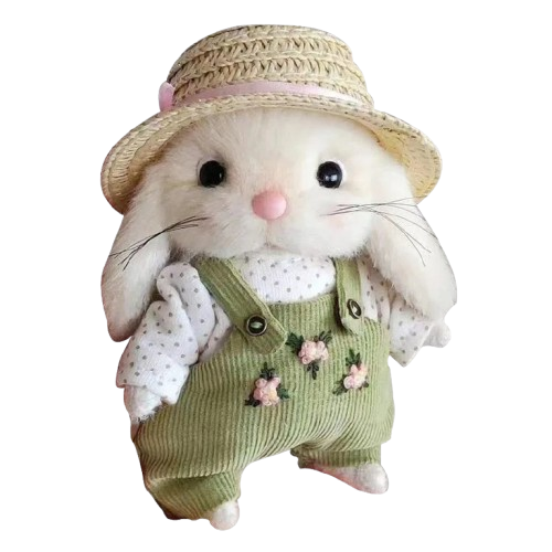 14CM Cute Gardener Bunny Plush Doll