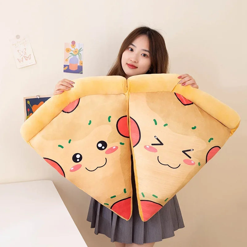 Soft Stuffed Pizza Toy 45/55/65cm - Plush Pillow for Car, Sofa, or Nap Cushion