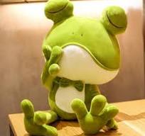 38-50CM Cute Sleeping Frog Plush Toy Throw Pillow